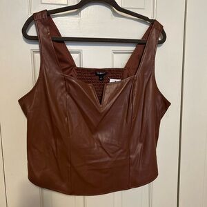 Torrid leather crop top